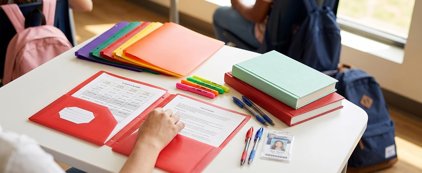 folders with pockets 3 hole punched