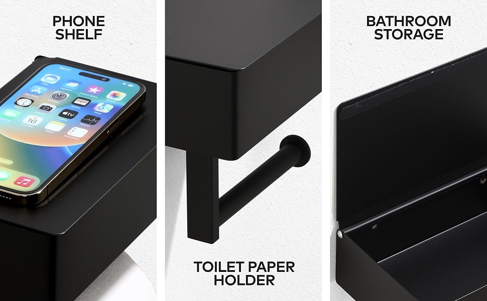 toilet paper holder with shelf