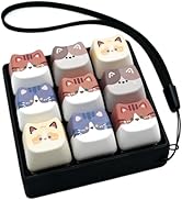 Keyboard Fidget Clicker, 4 Keys Clicky Keyboards Keychain Fidgets for Adults, Creamy Stress Relie...