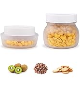DeliOne Jars with Lids, Cookie Jar Set of 2, Leakproof, Airtight and Antioxidant, Suitable for Ki...