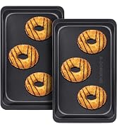 Baking Sheet Pans, Cookie Tray, Nonstick Heavy Carbon Steel Bakeware, 2-Pack, 12 X 7.5 Inches (In...