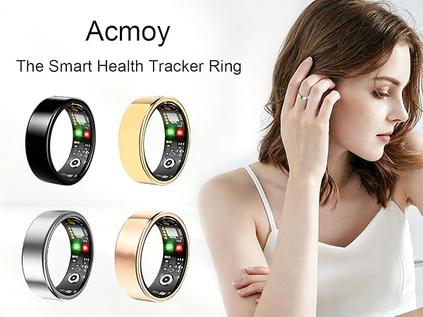 The smart ring health tracker for women and men with multiple colors and comfortable everyday wear.