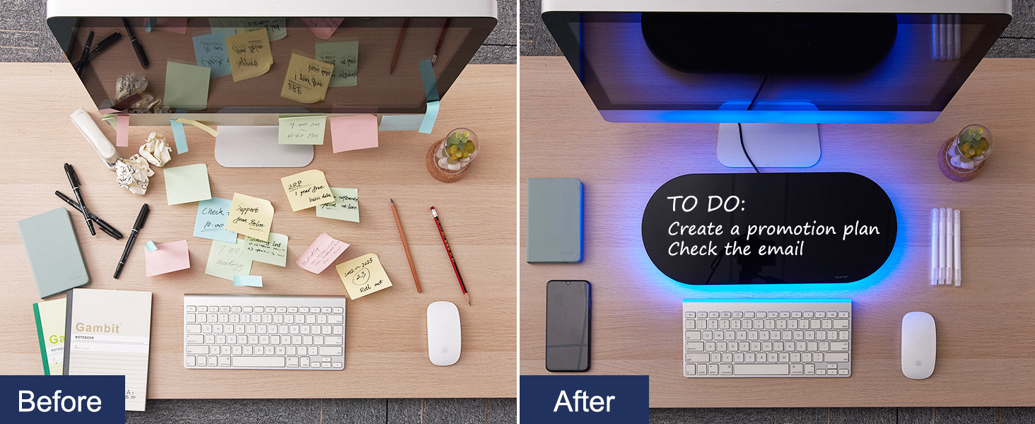 lighted desk whiteboard