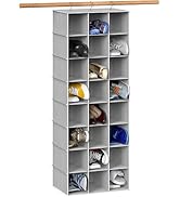 Simple Houseware 24 Section Shelves Hanging Shoes Organizer Holder for Closet, Gray