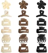 Drnytunk 18Pcs Medium Hair Clips for Women Girls - Matte Love, Triangle, Ribbon and Semicircle St...