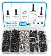 Yinpecly 240 Pcs M5 T Nut Screws Kit for 2020 2040 2080 Aluminum Extrusion | 120 Pcs Black M5x8/1...
