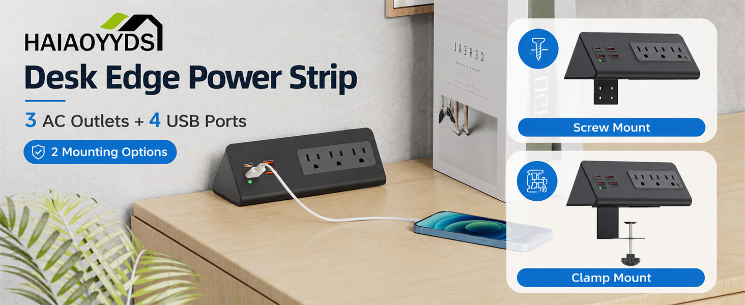 desk power strip desktop clamp power strip desk outlet desk extension cord desk plug table outlet