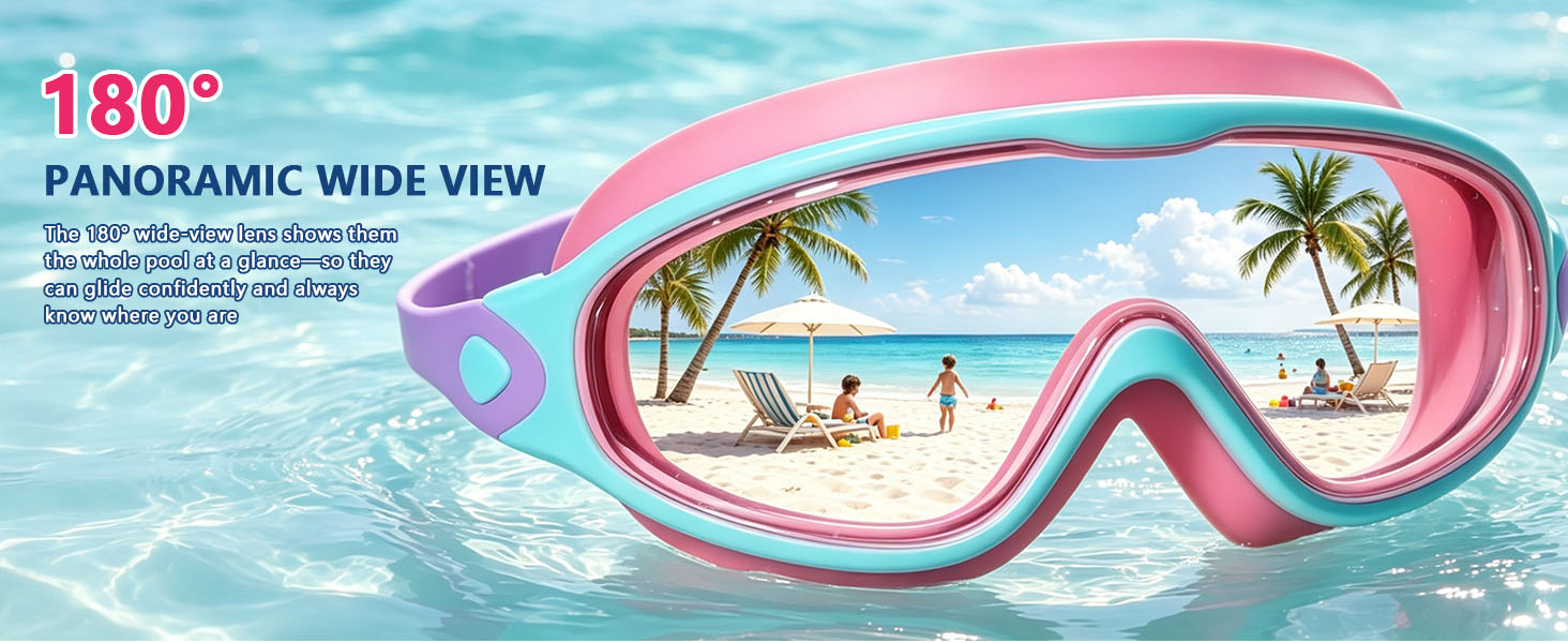 kids swim goggles 2 pack, anti fog kids swim goggles, leakproof kids uv protection swim goggles