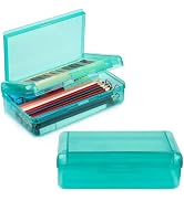 Meiikun Pencil Box, Large Capacity Pencil Boxes 2 Compartments, Hard Pencil Case with Snap-tight ...