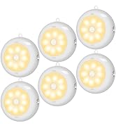 BLS 6-Pack 3.3" Under Cabinet Lighting, Closet Lights Motion Sensored Light Indoor AA Battery Ope...