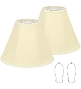 Bell Lamp Shades Set of 2, Cream Fabric Lampshades Medium Shade Replacement, 6"Top x 13"Bottom x ...