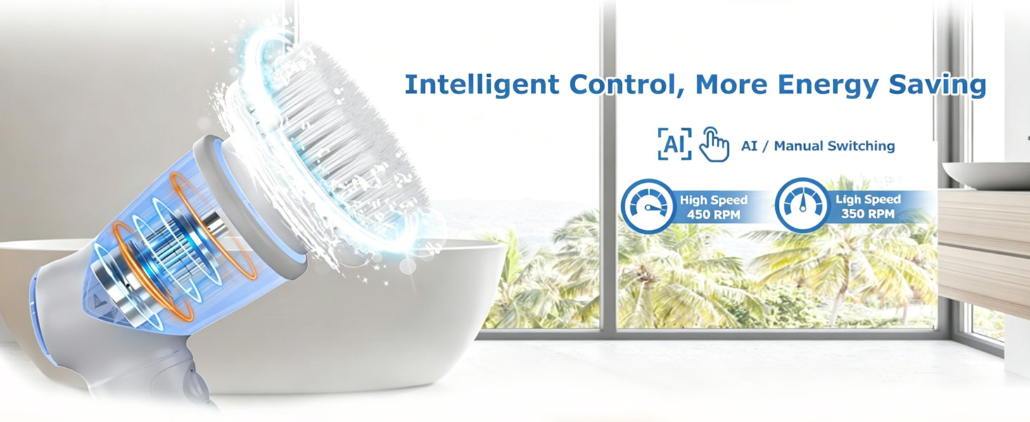 Electric Spin Scrubber, Cordless Power Scrubber; Electric Cleaning Brush with 7 Replaceable Heads