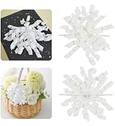 AIMUDI White Bows 4" White Burst Bows Self Adhesive Curly Ribbon Bows for Gift Wrapping Grosgrain...