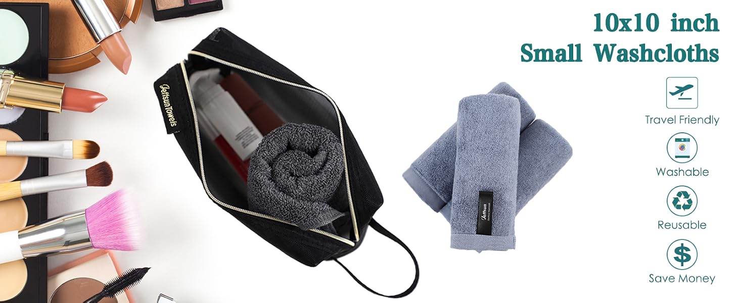 10x10 in small face cloths for women girls travellers