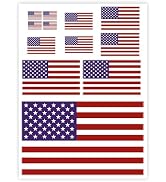 American Flag Stickers and Decals in 5 Sizes,10.1x7.3 Car Sticker American Flag Decal with 12 Sti...