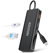 USB C Hub, 7 Ports USB C MultiPort Adapter for MacBook Pro/Air, Type C to HDMI Dongle with 4K HDM...