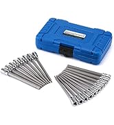 MIXPOWER 3/8 Inch Drive Long Hex Bit Socket Set,1/8 Inch to 3/8 Inch, 3mm to 10mm, SAE & Metric, ...