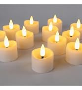 Yakpo 48 Pack Flameless LED Timer Tea Light Battery Operated, Flickering Votive Tealight Timer Ca...