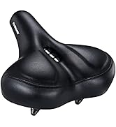 DAWAY Oversized Comfortable Bike Seat - C50 Extra Wide Bike Saddle Replacement with Memory Foam C...