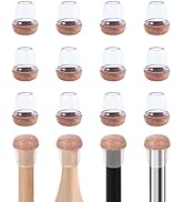 32 Pcs Clear Silicone Chair Leg Floor Protectors, Felt Furniture Pads Floor Protectors for Chairs...