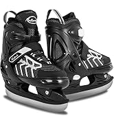 Nattork Adjustable Kids Ice Skate for Boys, Soft Padding and Reinforced Ankle Support Ice Skate f...