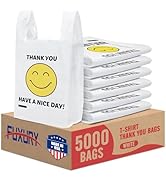Fuxury 5000 (5K) Count Thank You Plastic Bags White Smile for Small Business (11.5" x 6.5" x 21")...