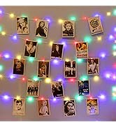 HXWEIYE 120LEDs Multicolor Photo Clips String Light, 40Ft Fairy Light with 52 Clear Clips & 12 Ho...
