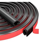 16.5ft Weather Stripping Door Seal Strip,Self-Adhesive Door Weather Stripping Seal Strip,D Shaped...
