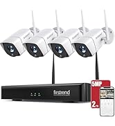 Firstrend 5MP Wireless Security Camera System, 4 Camera CCTV Kit with 2TB HDD, Two-Way Audio, Nig...