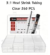 RED WOLF 3:1 Clear Heat Shrink Tubing Kit 260PCS, Waterproof Marine Grade Wire Wrap, Adhesive Lin...