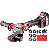 DCK 20V Cordless Angle Grinder, 4-1/2 Inch Brushless Power Grinder Tool with 4000mAh Battery, 6 P...