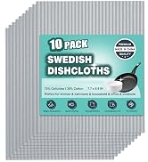METUUTER 10 Packs Swedish Dishcloths, Reusable Kitchen Dishcloths Compostable Cellulose Dish Clot...
