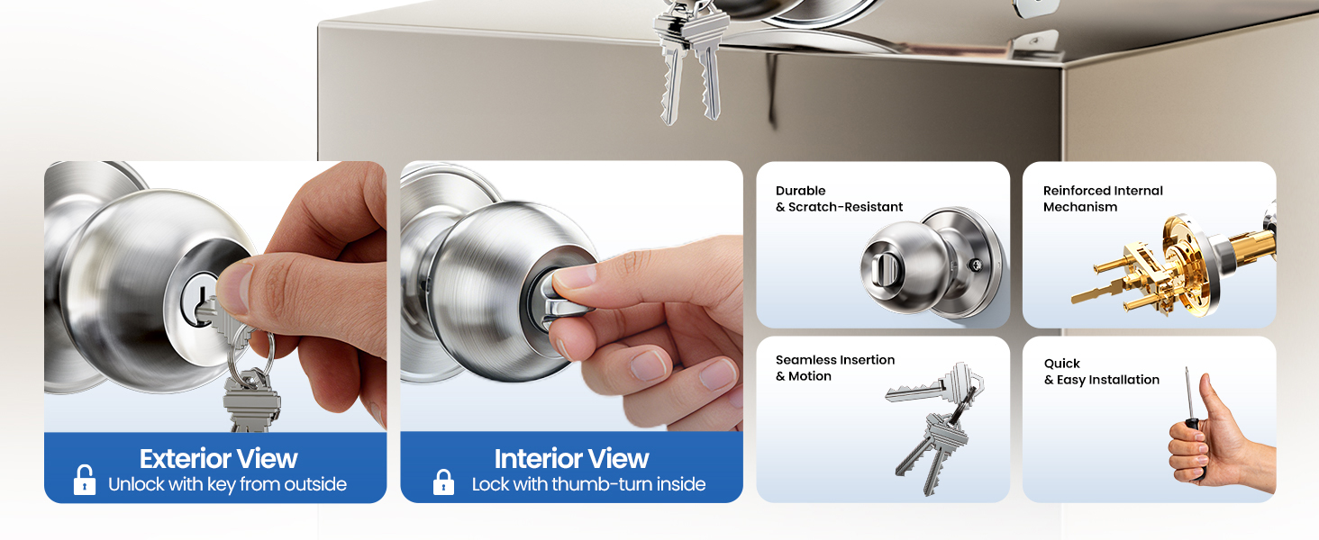 Durable and Scratch-Resistant Door Lock with Easy Installation and Keyless Entry