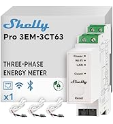 Shelly Pro 3EM 3CT 63 | Wi-Fi & LAN 3-Phase Professional Smart Energy Meter | DIN Rail | Home Aut...