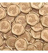 UNIQOOO Wax Seal Stickers - Eucalyptus Wedding Invitation Envelope Seal Stickers, 50 Pcs Self- Ad...