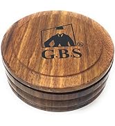 G.B.S - Wood Shaving Mug/Bowl With Lid 3.5" Diameter - Shave Soap Clean With Cover. Enhance Your ...