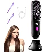 Go Brush Pro Hair Straightener – Cordless Comb with Negative Ion, 6000mAh Fast Heating & Portable...