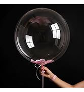 50pc Clear Bobo Balloons for Stuffing With Confetti, 20 inch Bubble Pool Ballons, Stretchable Pla...