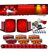 Partsam Submersible Under 80" LED Trailer Light Kit,Square Stop Turn Tail RV Truck Lights w/Wire ...
