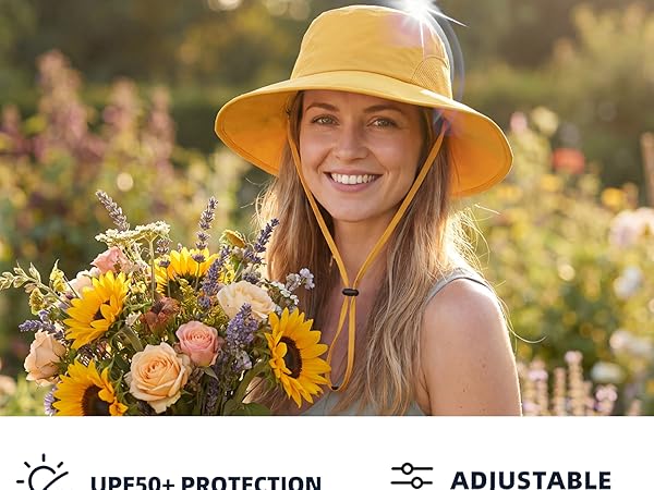 UPF50+ womens sun hat wide brim