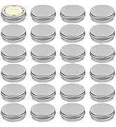 TUZAZO 24Pack 1/2 Oz Aluminum Tin Cans with Screw Lid and Labels, Refillable Travel Sized Cosmeti...