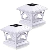 AEFRELEOHT Solar Post Cap Lights, Warm White & Fixed RGB Color, 9 Colors to Choose, 20 Lumens lP6...