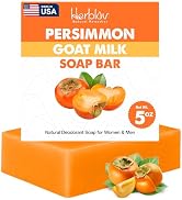 Persimmon Soap Bar for Body Odor Control – Purifying Deodorizing Body Wash with Goat Milk for Eli...