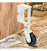 HILLMASTER 4 Inch Gate Wheel Gate Caster Kit with Spring Loaded for Wooden Fences, Heavy Duty Gat...