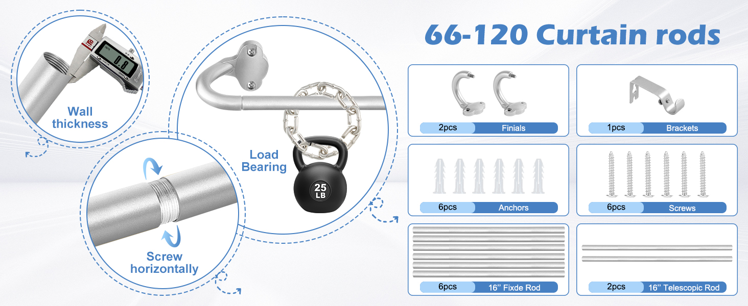 adjustable blackout curtain rods for windows 66 to 120 window single rod wraparound curtain rod 10ft