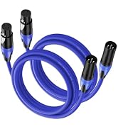 Jozzai XLR Cable 6.6ft 2 Packs - Premium Balanced Microphone Cable with 3-Pin XLR Male to Female ...