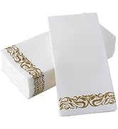 BloominGoods Disposable Guest Towels for Bathroom - Linen-Feel Hand Towel -Paper Napkins for Part...