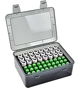 FULLCASE Battery Storage Organizer Holder Holds 54 AA AAA Batteries, Box Cases Garage Container, ...