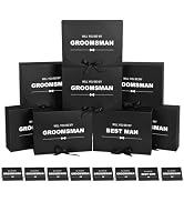 8Pack Groomsmen Proposal Box with Card (7 Groomsmen Boxes,1 Best Man Box) , 10.6×7.9×3.1 Inch Gro...