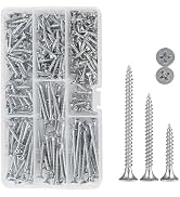 TJBTORJT Silver Drywall Screws Assortment Kit,#6 (3/4",1",1-1/4",1-1/2",2"),230pcs Fine Thread Sh...